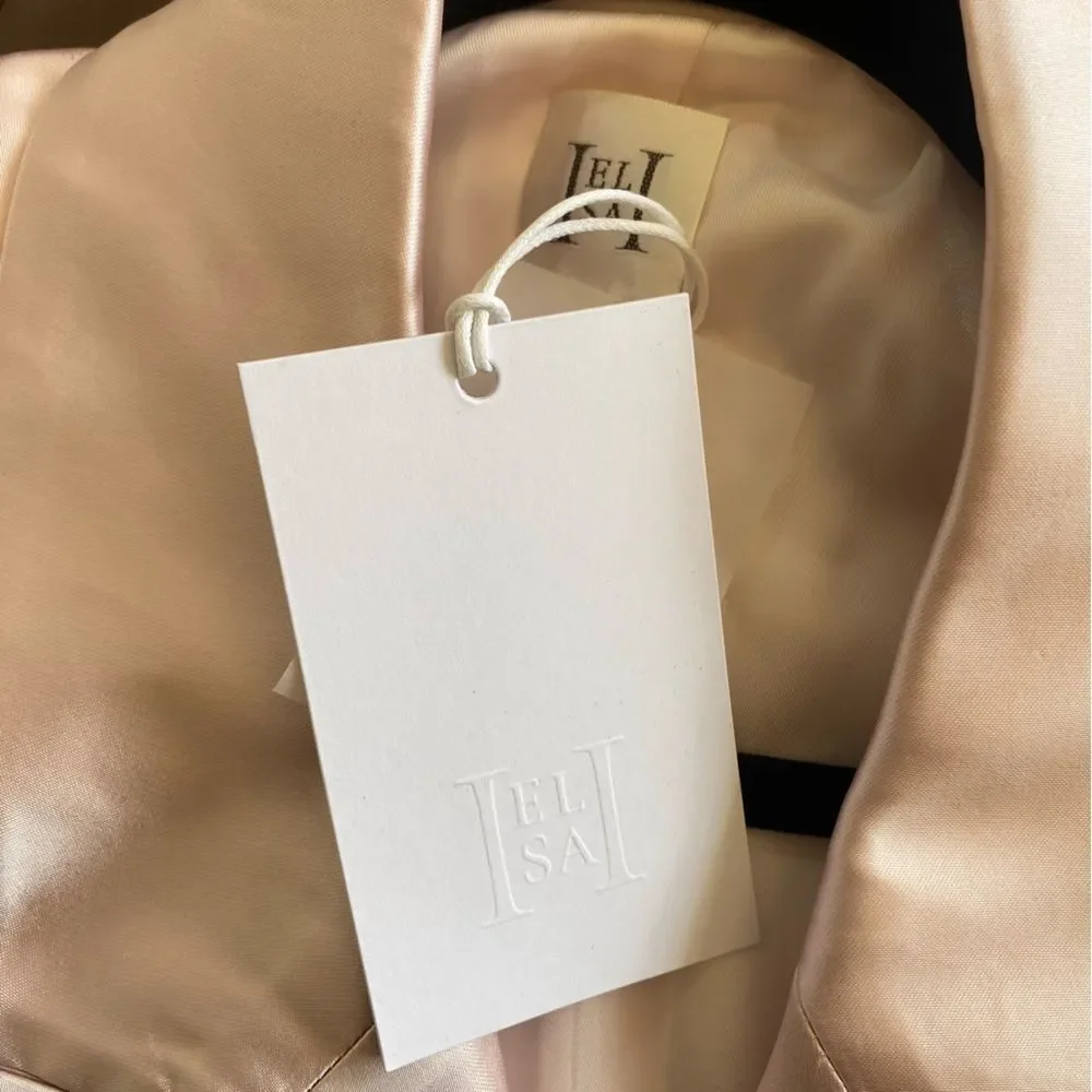 NWT HELSA Heavy Satin Double Breasted Jacket pink blazer Revolve FWRD $398 XS - Picture 10 of 14